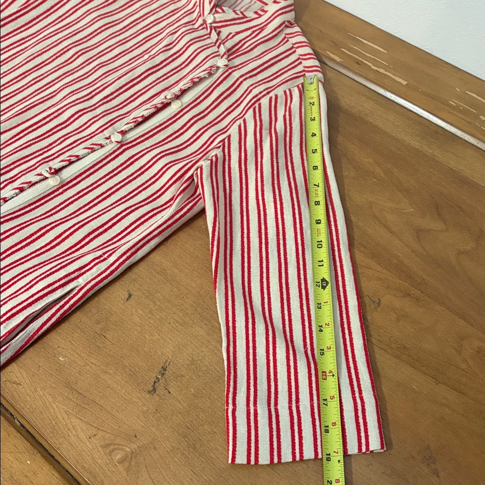 Raquel Allegra Red and Cream Duster Dress Size 2 - Picture 7 of 15